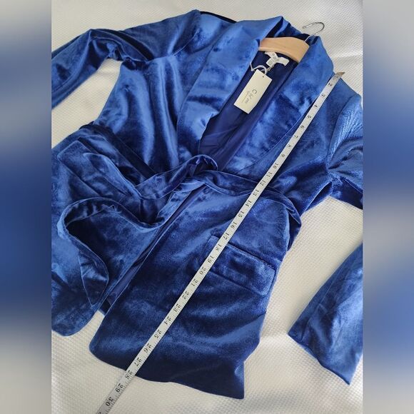 C BY ONE Velvet open front blazer jacket preppy Academia - Picture 6 of 12